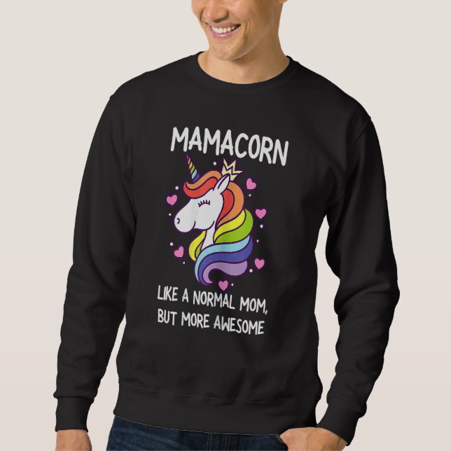 Sweatshirt Femme Mamacorn Unicorn Costume Maman Fête des Mère (Devant)