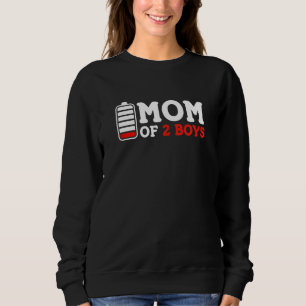 Sweatshirt Femme Maman De 2 Garçons Batterie vide Enfants Mèr