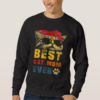 Sweatshirt Femme Meilleur Chat Maman Jamais Vintage Chat Cool