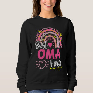 Sweatshirt Femme Meilleur Oma Jamais Leopard Arc-en-ciel Nouv
