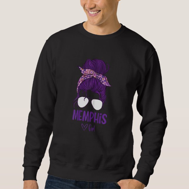 Sweatshirt Femme Memphis Fille Née À Memphis (Devant)
