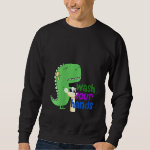 Sweatshirt Femme Mignonne Dino T Rex Lavez Vos Mains