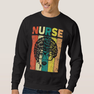 Sweatshirt Femme noire Infirmière Afro Retro Mois de l'histoi