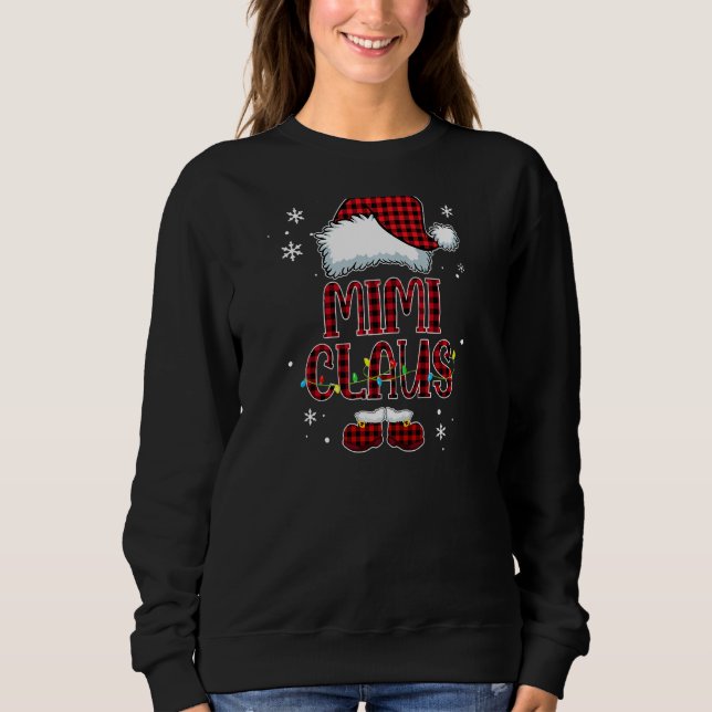 Sweatshirt Femme Personnalisée Mimi Claus Santa Hat Rouge Pla (Devant)