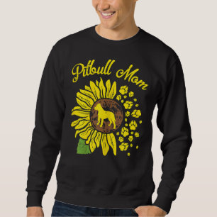 Sweatshirt Femme Pitbull Maman Sunflower Paw Pittie Chien Pro