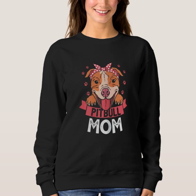 Sweatshirt Femme Pitbull Mom Pit Bull Chien 5 (Devant)
