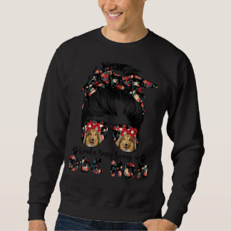 Sweatshirt Femme Shetland Sheepdog Chien Maman Messager Bun C