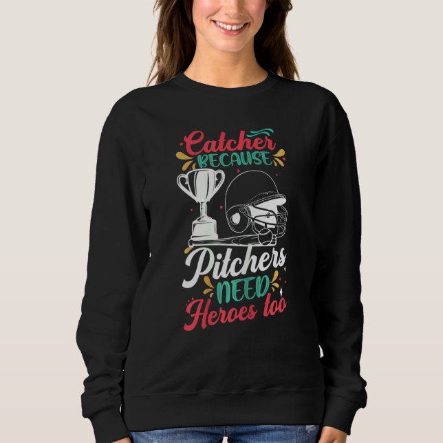 Sweatshirt Femme Softball Catcher Graphisme Femmes filles Sof (Devant)