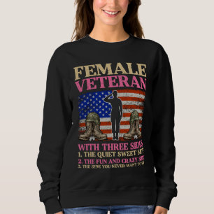 Sweatshirt Femme vétéran drôle militaire drapeau américain