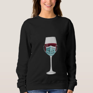 Sweatshirt Femme Vin Amour Visage Masque Alcool Humour Dri Dr