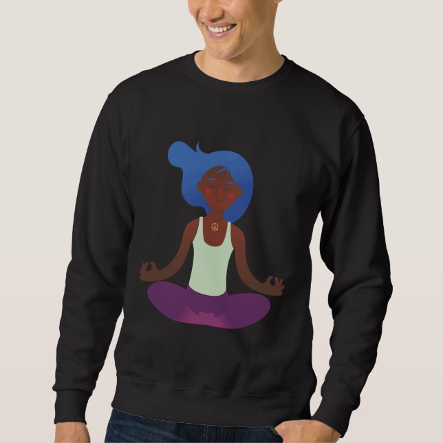 Sweatshirt Femme Yoga Lotus Poste Vector (Devant)