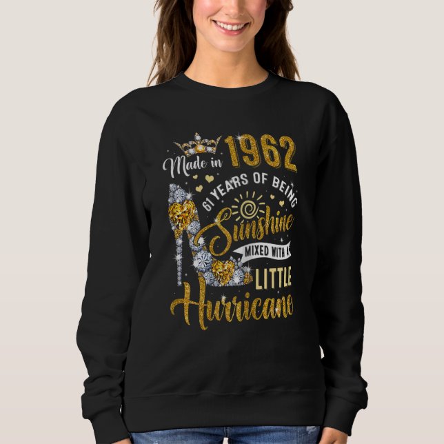 Sweatshirt Femmes 61 Ans Fabriquées En 1962 Anniversaire Rein (Devant)