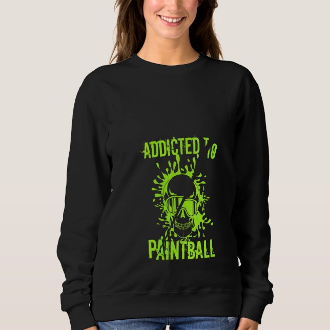 Sweatshirt Femmes accoutumées Paintball Airsoft Painter Skull (Devant)