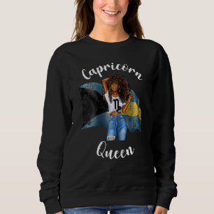 Sweatshirt Femmes Afro Bahaman Capricorne Reine Black Femmes 