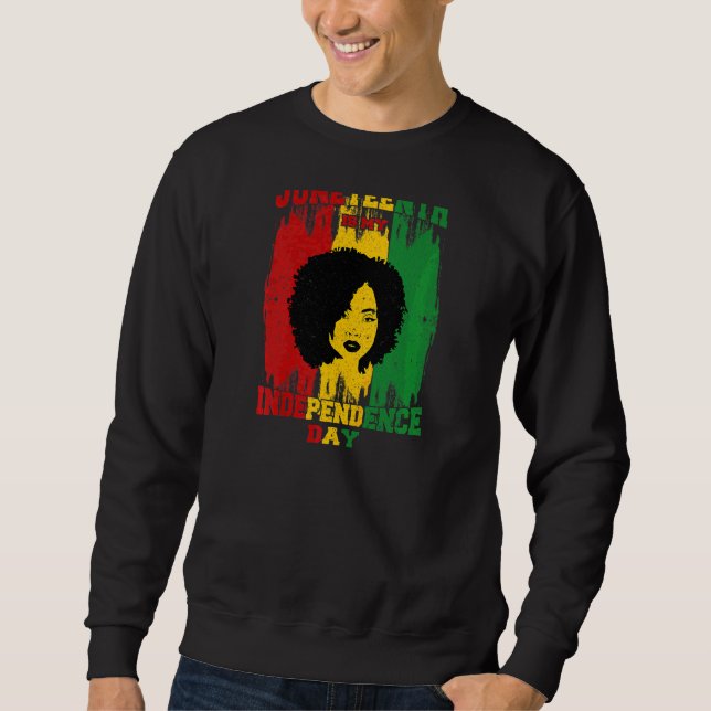 Sweatshirt Femmes Afro Femme Junetten Est Mon Da Indépendance (Devant)