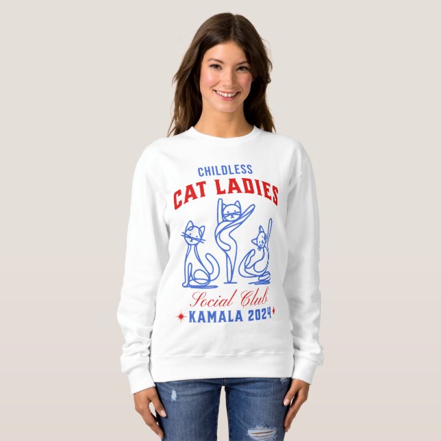 Sweatshirt Femmes au chat sans enfants pour l'élection de Kam (Devant entier)