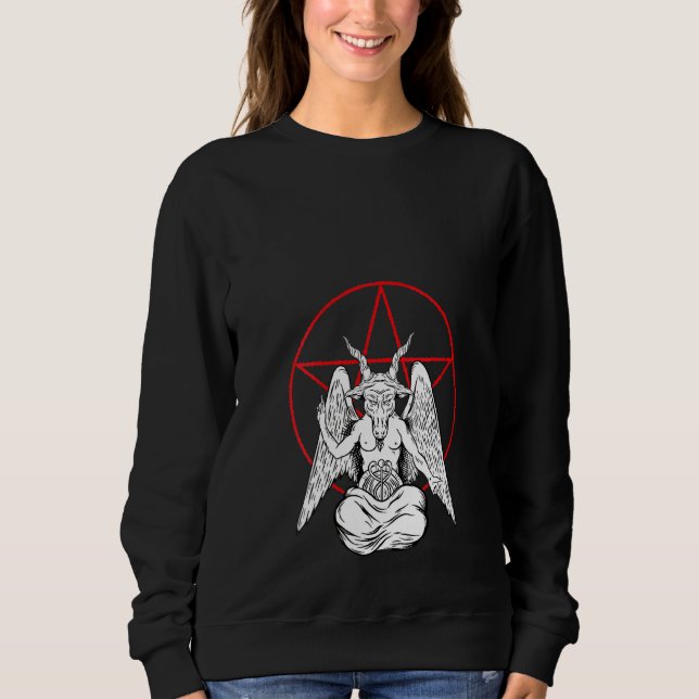 Sweatshirt Femmes Baphomet prier démon Satanique Lucifer Bee (Devant)