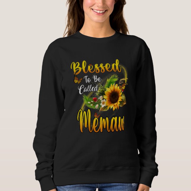 Sweatshirt Femmes Béni D'Être Appelé Mémaw Tournesol Mère (Devant)