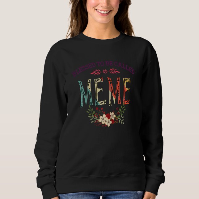 Sweatshirt Femmes Béni D'Être Appelé Mème Floral Drôle Moth (Devant)