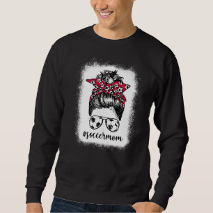 Sweatshirt Femmes Bleached Soccer Maman Messy Bun Soccer