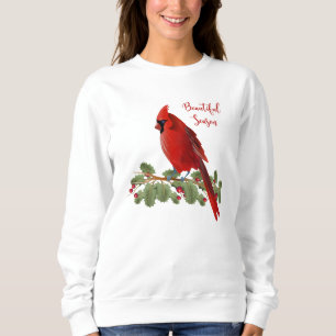 Sweatshirt Femmes cardinales rouges d'oiseau de belle saison