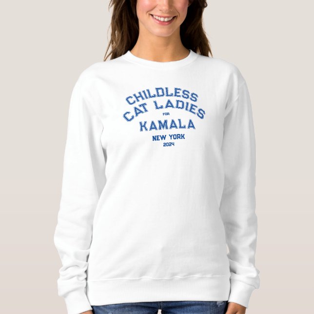 Sweatshirt Femmes Chat Sans Enfant Pour Kamala 2024 Custom St (Devant)