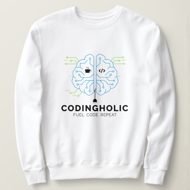 Sweatshirt Femmes Clean Tech Cerveau Codage Graphique Filles  (Design devant)