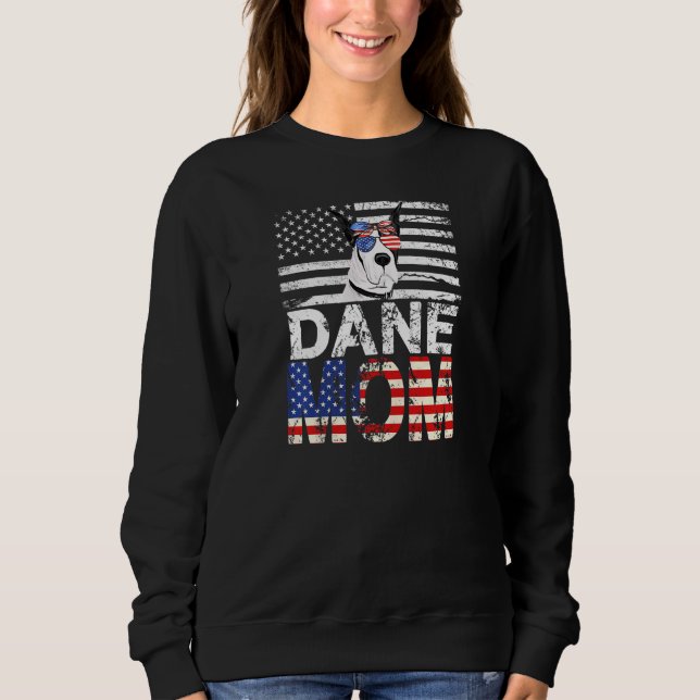 Sweatshirt Femmes Cool Dane Maman Usa Drapeau Patriotique Mèr (Devant)