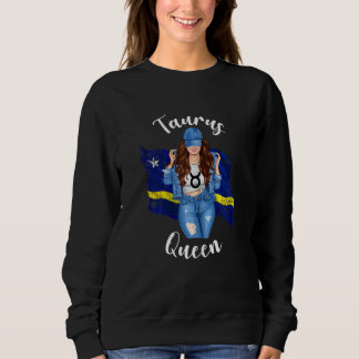 Sweatshirt Femmes Curacao Taureau Reine De Curacao Drapeau Zo