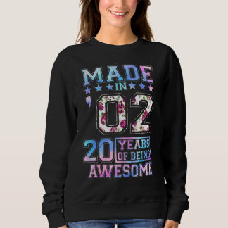 Sweatshirt Femmes De 20 Ans Pour Anniversaire Né En 2002 Cool