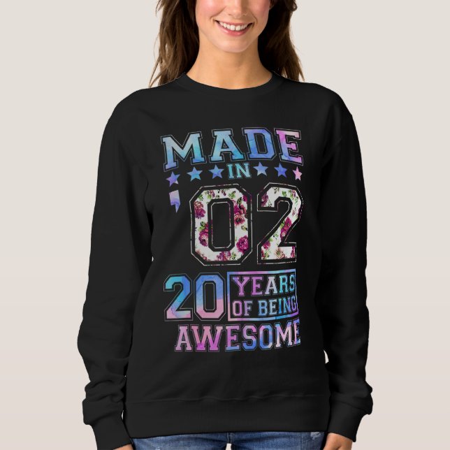 Sweatshirt Femmes De 20 Ans Pour Anniversaire Né En 2002 Cool (Devant)