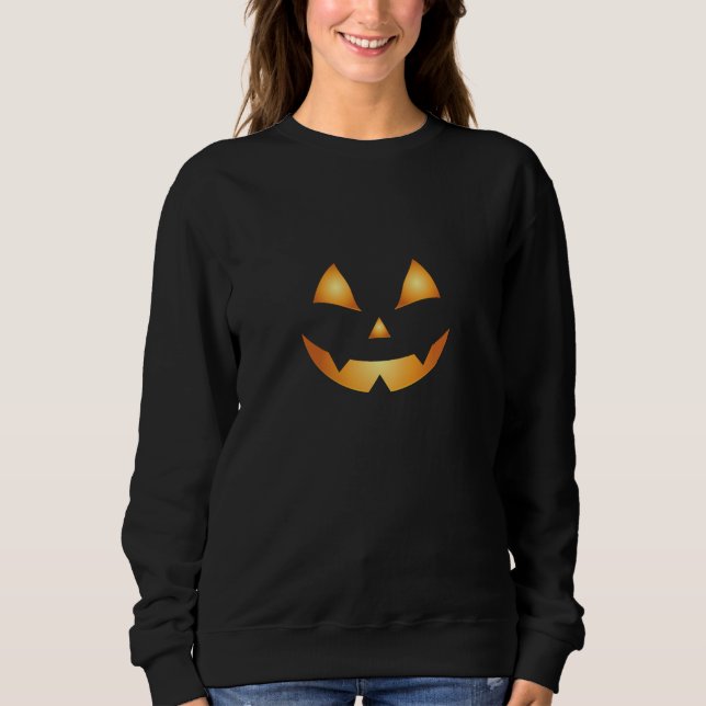 Sweatshirt Femmes de Jack-o'-lantern Orange et d'Halloween no (Devant)
