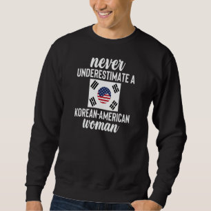 Sweatshirt Femmes Demi-Américaines Demi-Coréennes Racines Usa