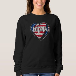 Sweatshirt Femmes en détresse Drapeau Américain Coeur Rugby M