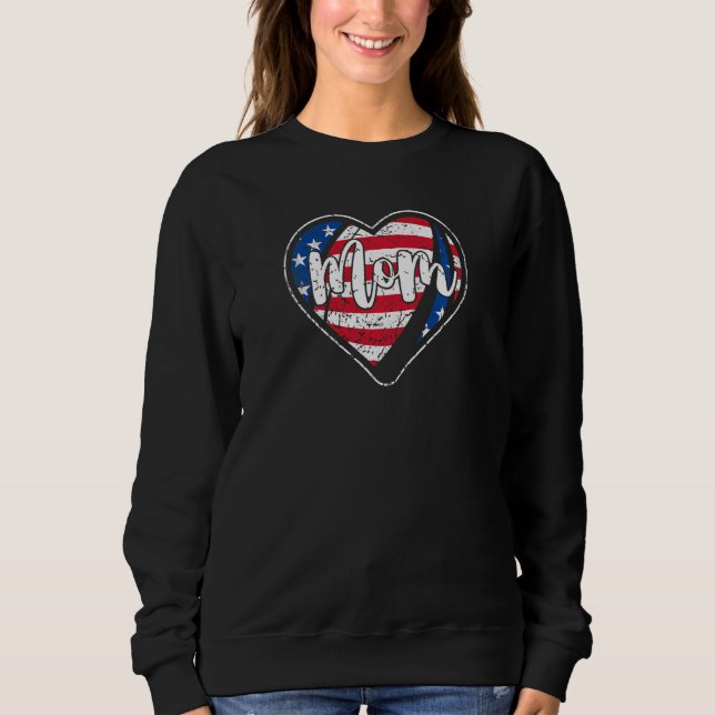 Sweatshirt Femmes en détresse Drapeau Américain Coeur Rugby M (Devant)