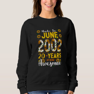 Sweatshirt Femmes Fabriquées En Juin 2002 20 Ans 20 Ans
