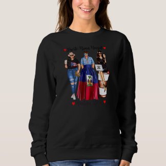 Sweatshirt Femmes Fières Portoricaines Haïtiennes Racines Pat