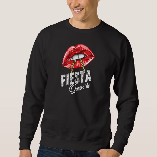 Sweatshirt Femmes Fiesta Queen Lèvres Chaîne de lèvres Espagn (Devant)