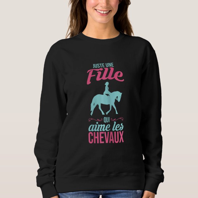 Sweatshirt Femmes Filles Cheval Équitation 1 (Devant)