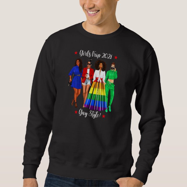 Sweatshirt Femmes Filles Voyage Lgbtq Vacances Gay Black Femm (Devant)