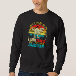 Sweatshirt Femmes Fun Femmes Rétro Auntiesaurus Dinosaur Rex 