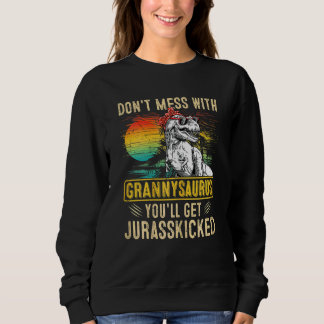 Sweatshirt Femmes Fun Femmes Retro Grannysaurus Dinosaur Rex 