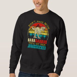 Sweatshirt Femmes Fun Femmes Retro Nanasaurus Dinosaur Rex Mo