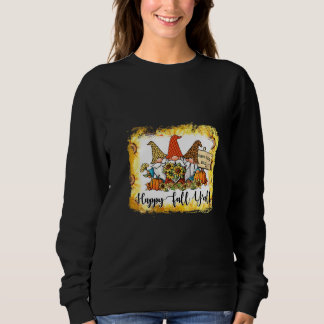 Sweatshirt Femmes heureux automne Y'all Leopard Citrouille Gn