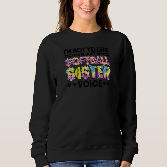 Sweatshirt Femmes Je ne hurle pas que c'est juste mon softbal (Devant)