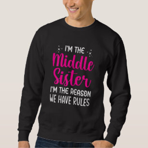 Sweatshirt Femmes Je suis la soeur du milieu Je suis la raiso