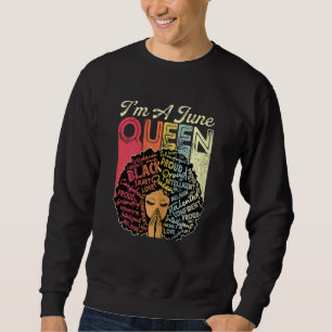 Sweatshirt Femmes Juin Reine Anniversaire Africain-Américain
