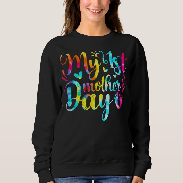 Sweatshirt Femmes Ma première Faire-part de grossesse Fête de (Devant)