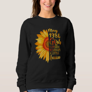 Sweatshirt Femmes Mai Filles 1986 36e anniversaire 36 ans