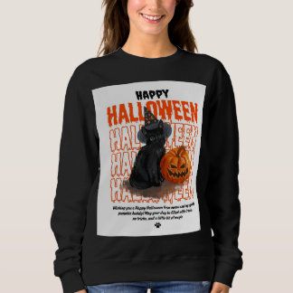 Sweatshirt Femmes manches longues chemise noire avec Hallowee